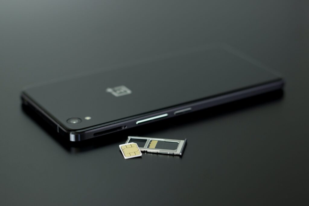 SIM card and cell phone